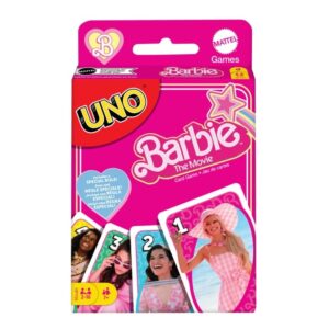 Mattel UNO Barbie The Movie Game Cards Family Fun Games Movie Night, Party and Travel Games