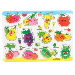 Fruit Set Wooden 3D Peg Puzzle Montessori Smart Educational Toy For Children - Puzzle Toy For Kids
