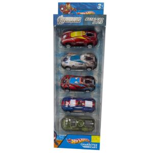 Hot Wheels 5 Car Set Original Diecast Vehicle Pack - Avengers Superhero Assorted Styles - Metal Car Set
